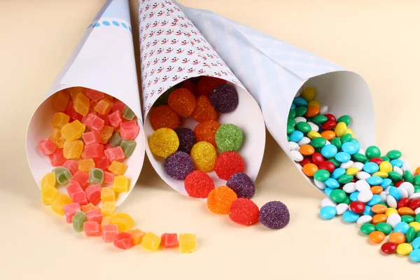 Diy Easter Treat Candy Cones Home Boat — Stock Photo, Image