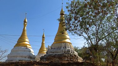 Myanmar şehrindeki kutsal Buda 'nın tapınağı.