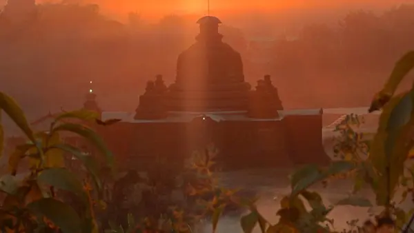 beautiful sunset over the mrauk-u