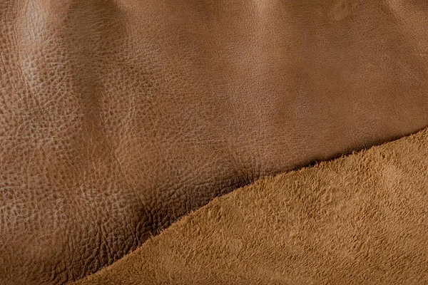 Textur Aus Braunem Leder Textur Aus Naturbraunem Leder Hintergrund Für — Stockfoto