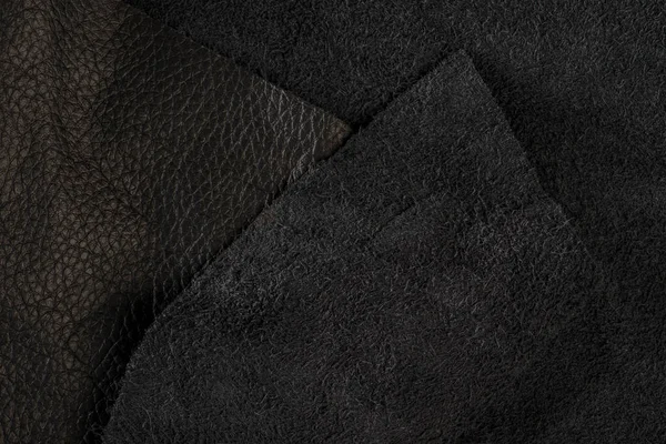 Schwarze Wildleder Nahaufnahme Natürliche Textur Aus Schwarzem Wildleder Für Design — Stockfoto