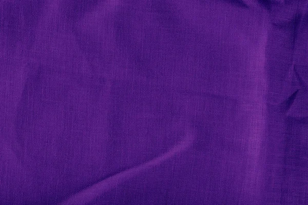 Tejido Lino Púrpura Textura Tejido Lino Arrugado Pliegues Primer Plano — Foto de Stock