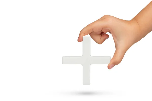 Vit Symbol Handen Begreppet Social Trygghet Och Sjukförsäkring Personlig Utveckling — Stockfoto