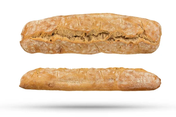 Φρέσκο Ιταλικό Ψωμί Τσιαμπάτα Λευκό Απομονωμένο Φόντο Loaf Του Ψωμιού — Φωτογραφία Αρχείου