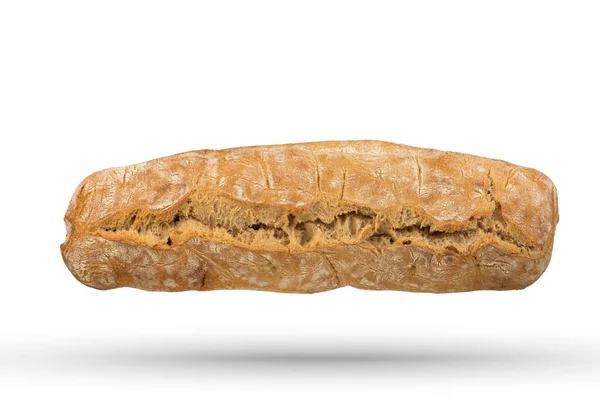 Φρέσκο Ιταλικό Ψωμί Τσιαμπάτα Λευκό Απομονωμένο Φόντο Loaf Του Ψωμιού — Φωτογραφία Αρχείου