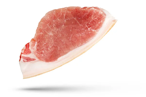 Een Stuk Varkensvlees Groot Stuk Varkensvlees Geïsoleerd Witte Achtergrond Een — Stockfoto