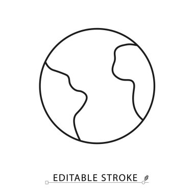 Dünya 'nın ana hatlarıyla simge biçiminde dönmesinin minimalist animasyonu. Basit hareketli siyah beyaz döngü, alfa kanalı, dünya, çevre ve gezegenin sembolü.