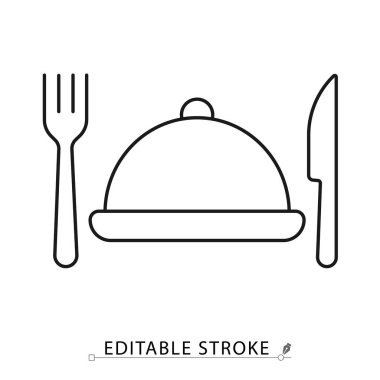 Düzenlenebilir felçli şömine hattı simgesi. Alevli klasik şömine rafının vektör çizgisi. Konforlu ev, otel, dinlenme odası, kış, ısıtma, konfor ve iç tasarım için minimalist sembol