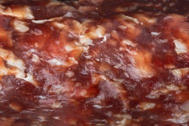 Arka plan olarak salam sosisi. Makro shot soğuk et..