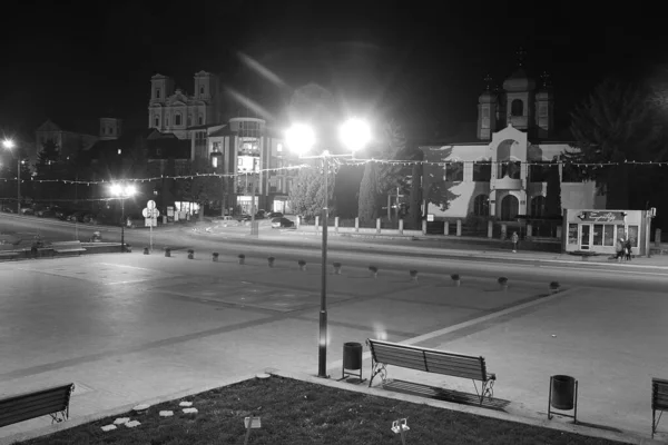 Ciudad Noche Luces Ciudad Noche Parte Histórica Del Casco Antiguo — Foto de Stock