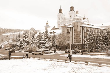 Eski şehrin tarihi kısmı. Dönüşüm Katedrali. Büyük kilise. 