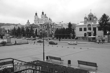 Eski şehrin tarihi kısmı. Dönüşüm Katedrali. Büyük kilise.