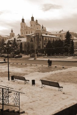 Eski şehrin tarihi kısmı. Dönüşüm Katedrali. Büyük kilise.