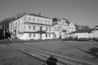 Old city street.The historic part of the old town.A small street of the old town.New square of the old town