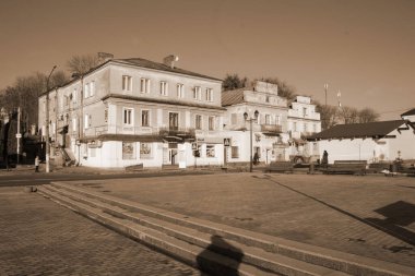 Old city street.The historic part of the old town.A small street of the old town.New square of the old town