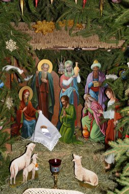 Manastırda Noel doğumu sahnesi