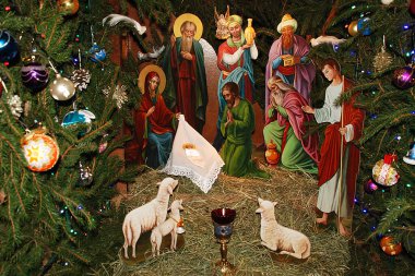 Manastırda Noel doğumu sahnesi