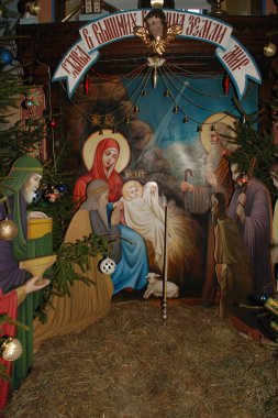 Manastırda Noel doğumu sahnesi
