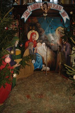 Manastırda Noel doğumu sahnesi