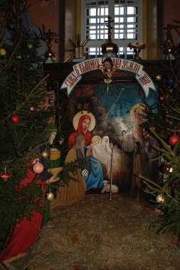 Manastırda Noel doğumu sahnesi