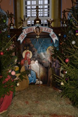 Manastırda Noel doğumu sahnesi