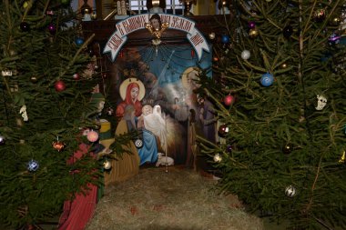 Manastırda Noel doğumu sahnesi