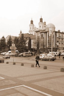 Eski şehrin tarihi kısmı. Dönüşüm Katedrali. Büyük kilise.
