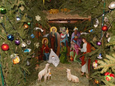 Manastırda Noel doğumu sahnesi          