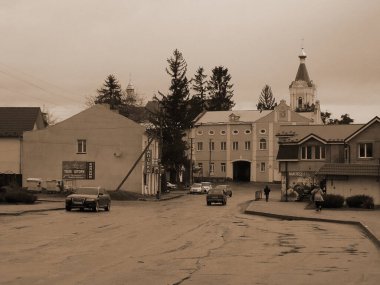 Eski şehrin tarihi kısmı. Epifani Manastırı 'nı inşa eden manastır. Büyük eski ortodoks kilisesi.         