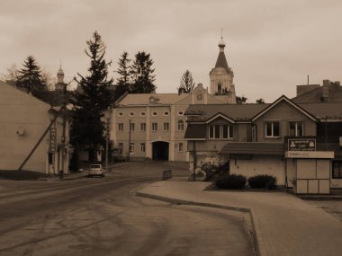 Eski şehrin tarihi kısmı. Epifani Manastırı 'nı inşa eden manastır. Büyük eski ortodoks kilisesi.          