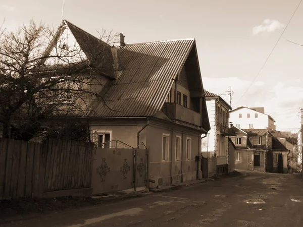 Winterwald Holzhaus Der Ukrainischen Dorf Rande Der Dorf Umgebung Außerhalb — Stockfoto