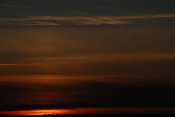 Avond Bewolkte Hemel Zonsondergang — Stockfoto