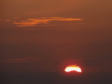Evening cloudy sky, sunset