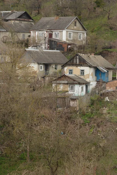Winterbos Houten Huis Het Oekraïense Dorp Aan Rand Van Het — Stockfoto