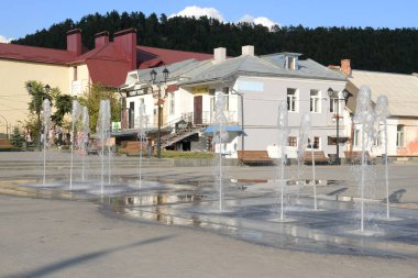Old city street.The historic part of the old town.A small street of the old town.New square of the old town