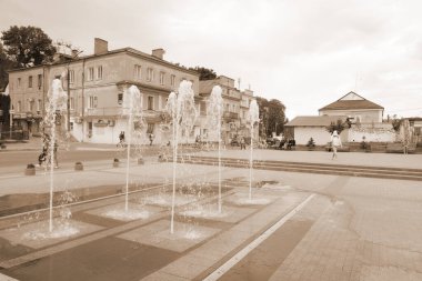 Old city street.The historic part of the old town.A small street of the old town.New square of the old town