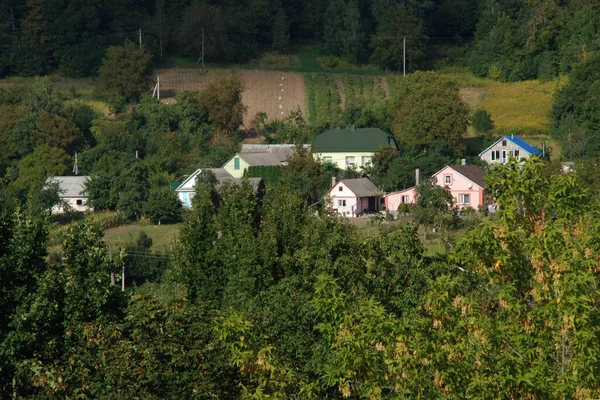 Maison Bois Dans Village Ukrainien Village Lisière Forêt — Photo