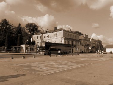 Old city street.The historic part of the old town.A small street of the old town.New square of the old town          