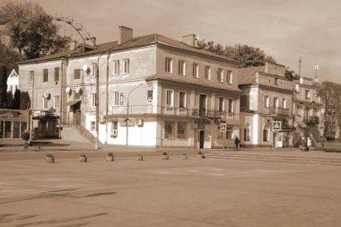 Old city street.The historic part of the old town.A small street of the old town.New square of the old town