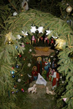 Manastırda Noel doğumu sahnesi