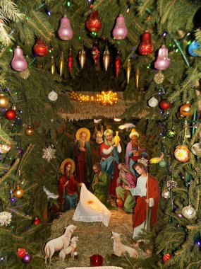 Manastırda Noel doğumu sahnesi        