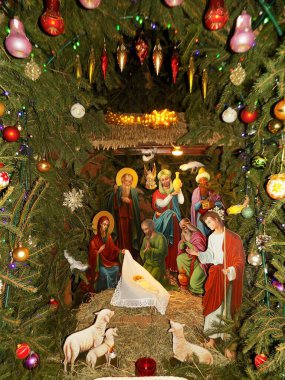 Manastırda Noel doğumu sahnesi        