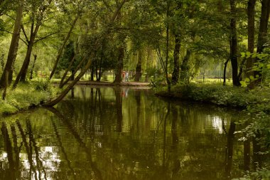 Göletin üzerine park et.