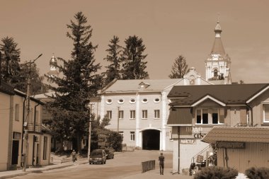 Eski şehrin tarihi kısmı. Epifani Manastırı 'nı inşa eden manastır. Büyük eski ortodoks kilisesi.