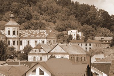 Eski şehrin tarihi kısmı. Eski kasaba binaları. 