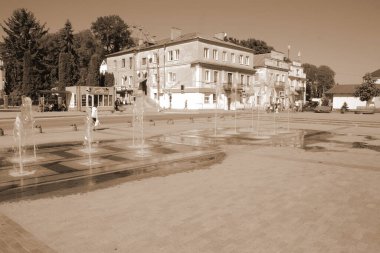 Old city street.The historic part of the old town.A small street of the old town.New square of the old town