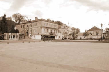 Old city street.The historic part of the old town.A small street of the old town.New square of the old town