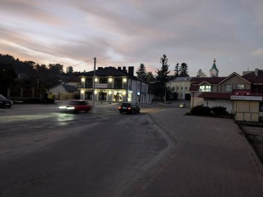 The historic part of the old town.Monasheskyy building Epiphany Monastery.Great old orthodox church clipart