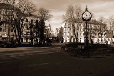 Eski kasabada Noel ağacı. Noel ağacı, eski kasaba. 