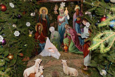 Manastırda Noel doğumu sahnesi